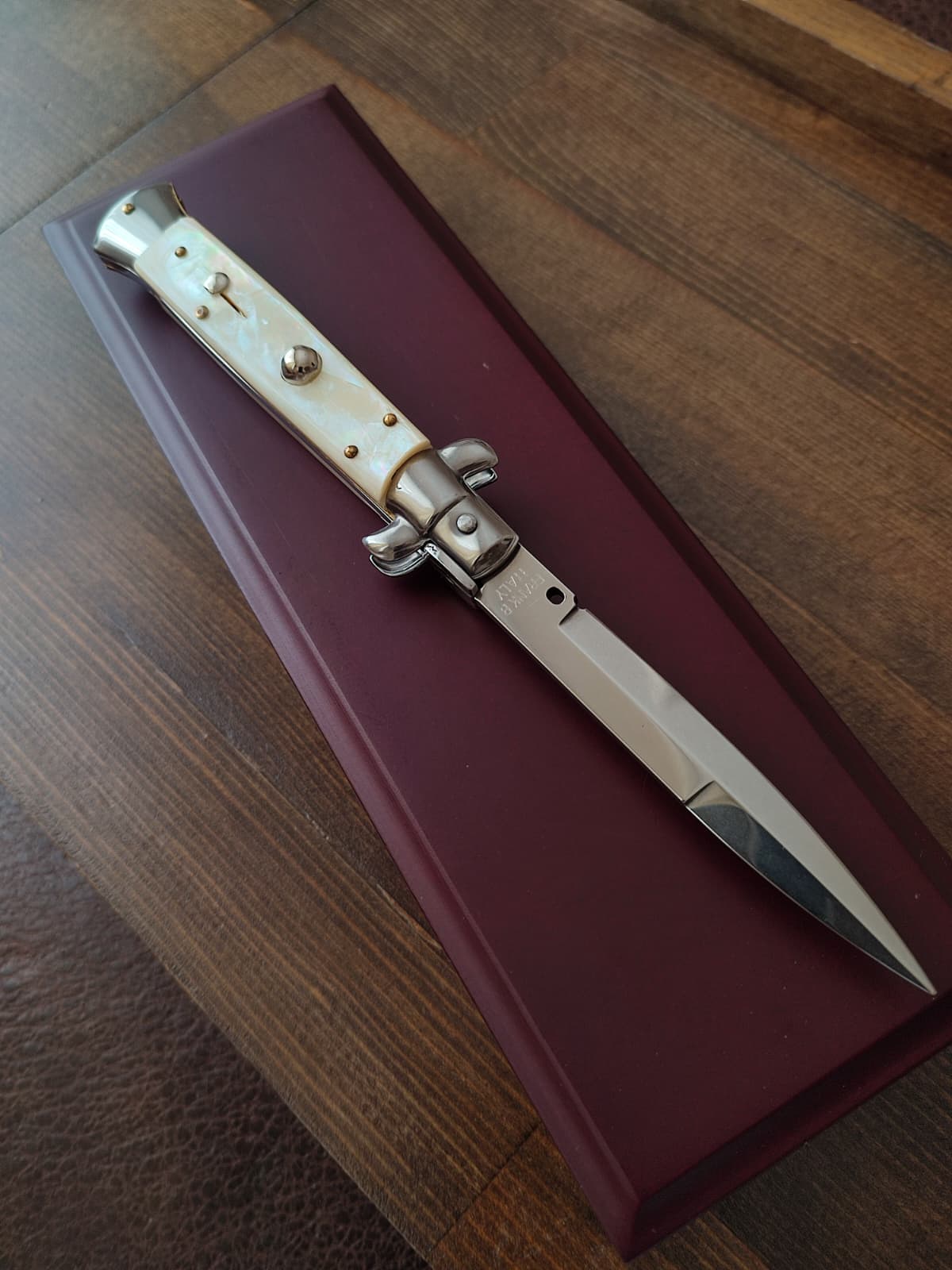 Frank Beltrame 23 Cm Gerçek İnci Annesi Kabze İtalyan Stiletto