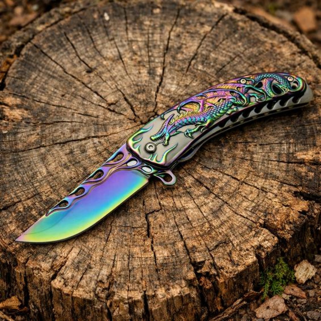 Browning Ejderha Motifli Gökkuşağı Çakı