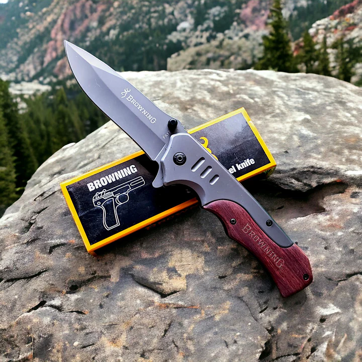 Browning FA17 Ahşap Kabze Otomatik Kamp Çakısı Browning FA17 Ahşap Kabze Otomatik Kamp Çakısı