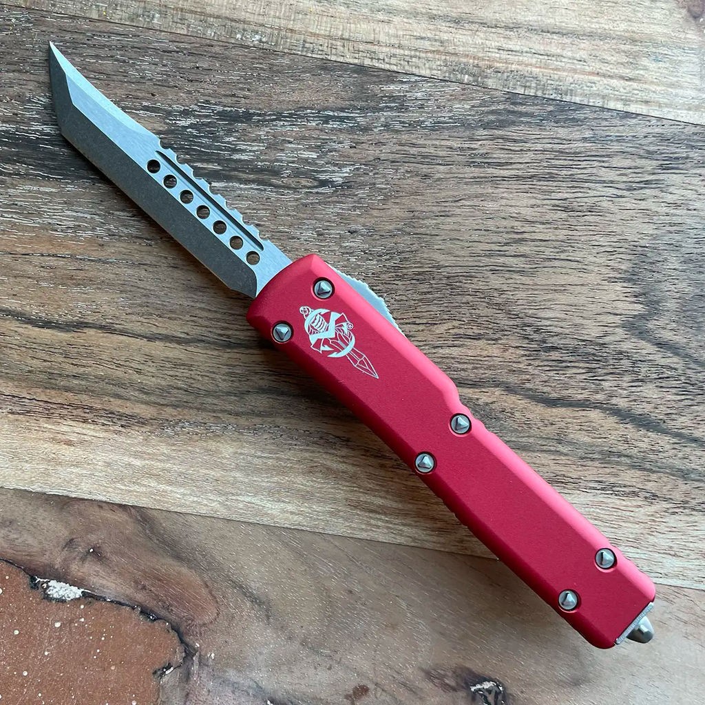 Microtech UTX-70 Hellhound Red Stonewash Premium İçten Çıkmalı Çakı