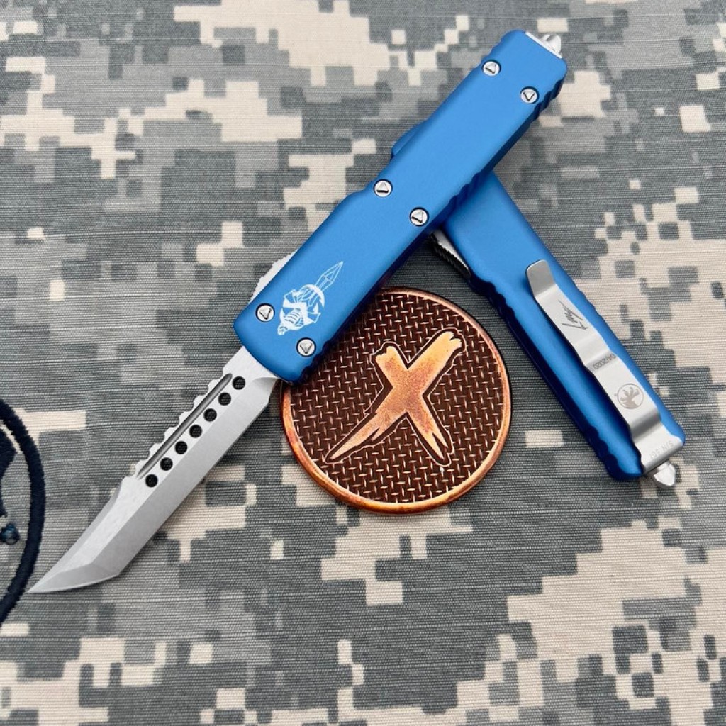 Microtech UTX-70 Hellhound Blue Stonewash Premium İçten Çıkmalı Çakı