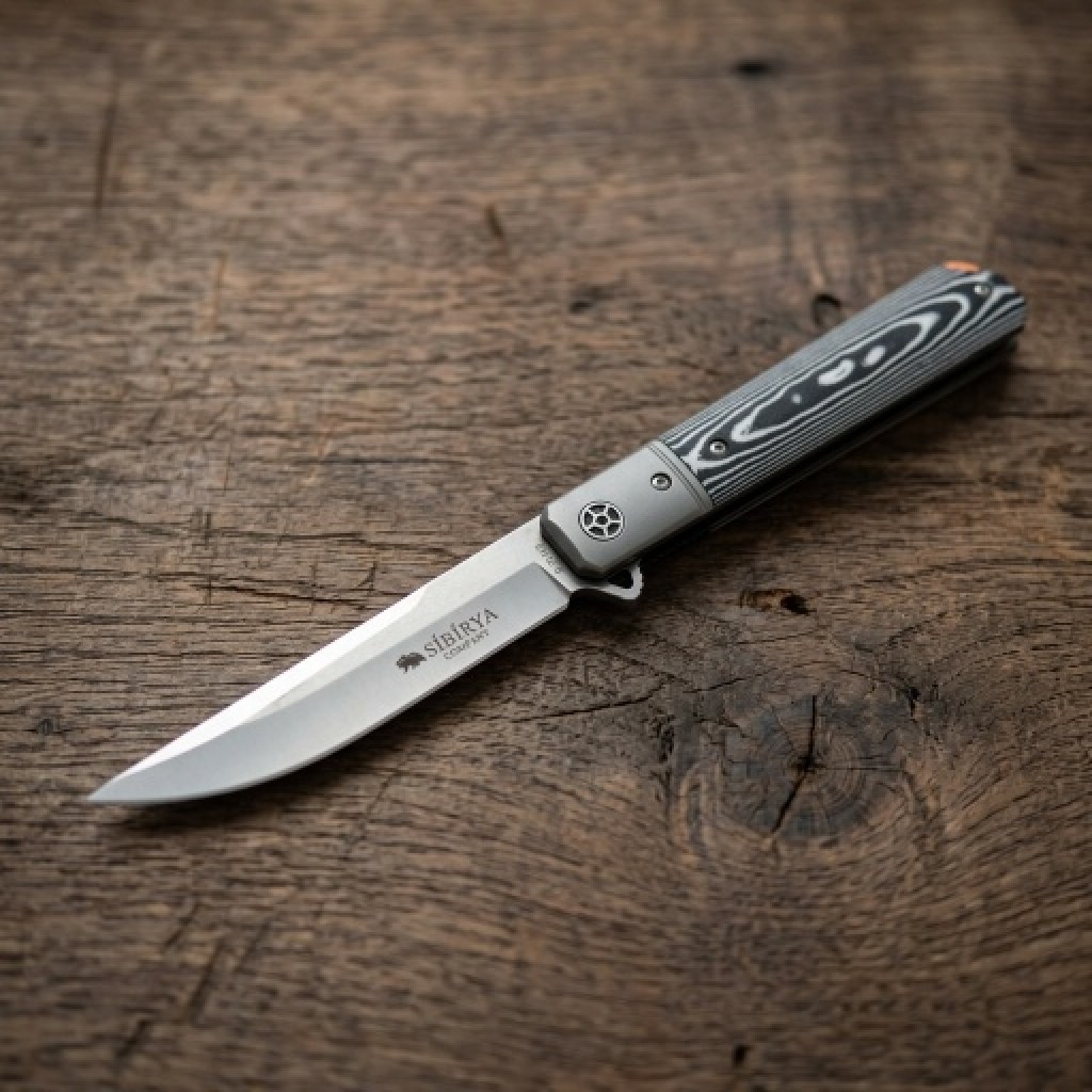 Sibirya Company S-2216-B Zebra Desen Katlanır Av ve Kamp Çakısı (22 cm)